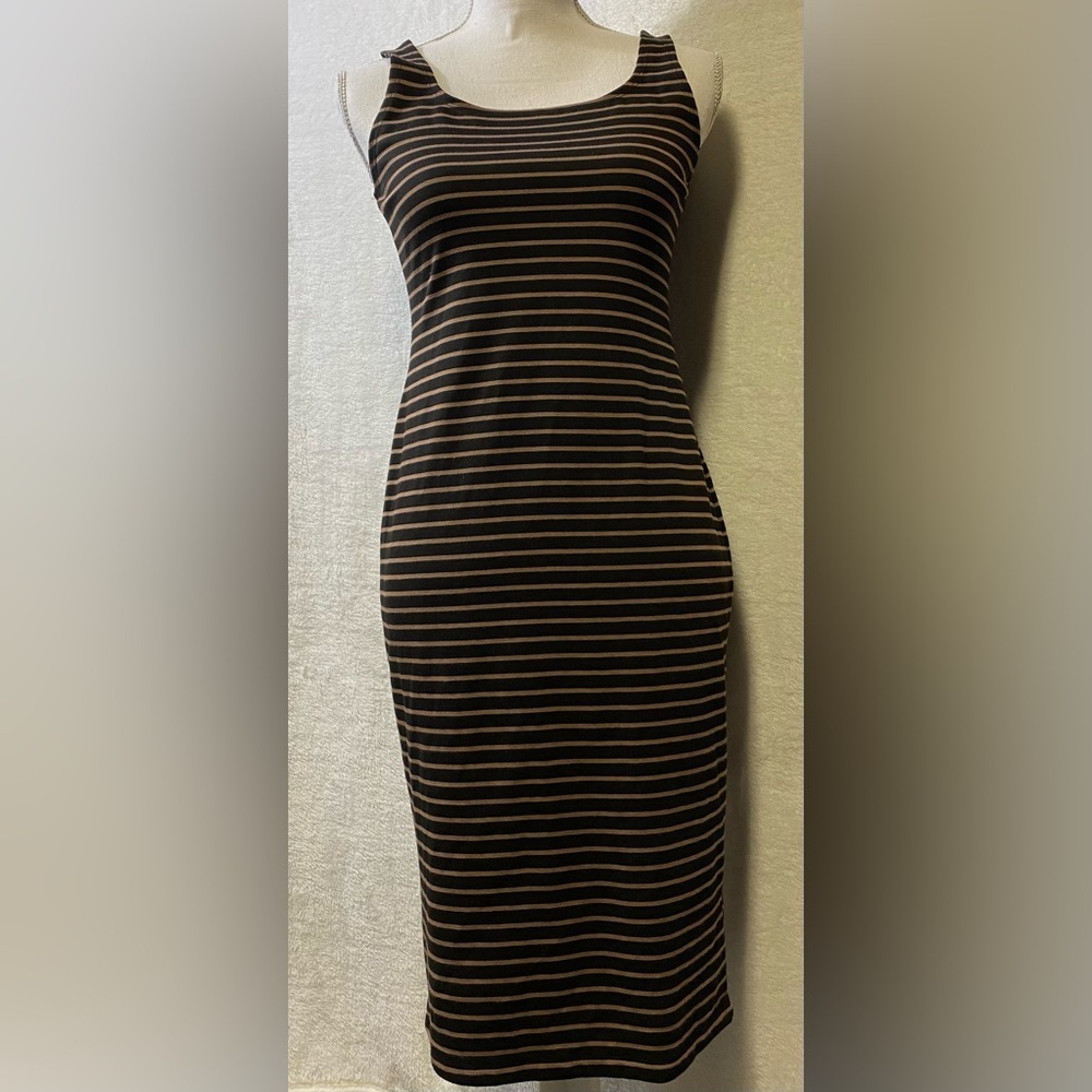 Popular Basics striped tank Bodycon dress women’s size L‎